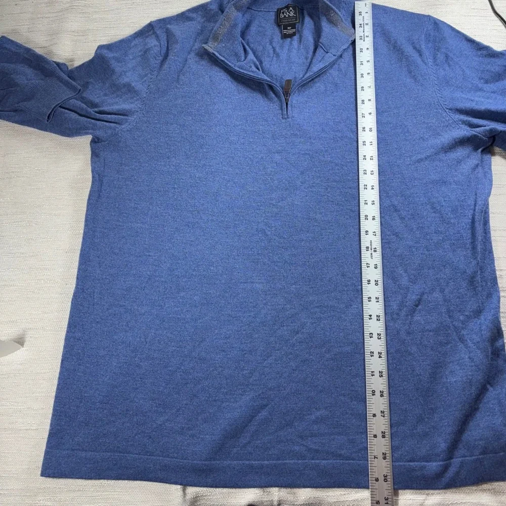 JOS A BANK TRAVELER 100% MERINO WOOL 1/4 ZIP SWEATER 2XL TALL BLUE‎ Classic